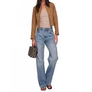 NEW HEARTLOOM christy long sleeve blazer in faux brown suede